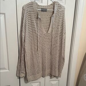 Lane Bryant V-Neck Beige Sweater